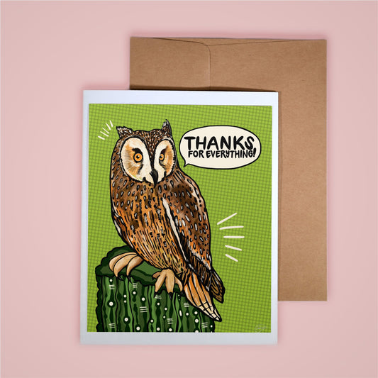 Card on pink background