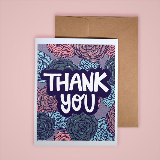 Card on pink background