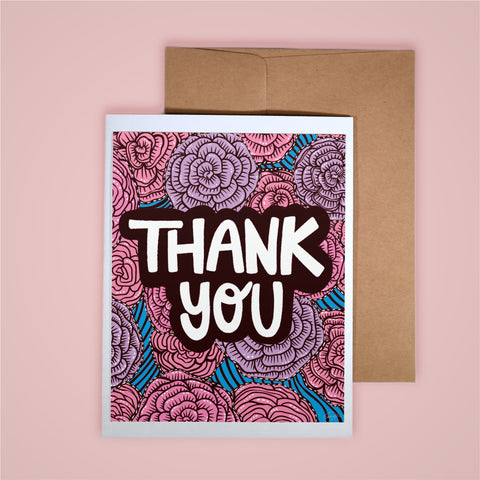 Card on pink background