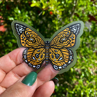 Clear Sticker - Yellow Butterfly