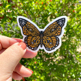 Clear Sticker - Yellow Butterfly