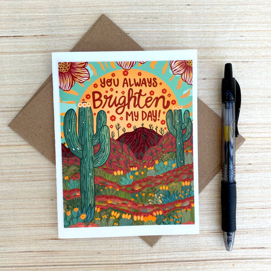 Card on pink background