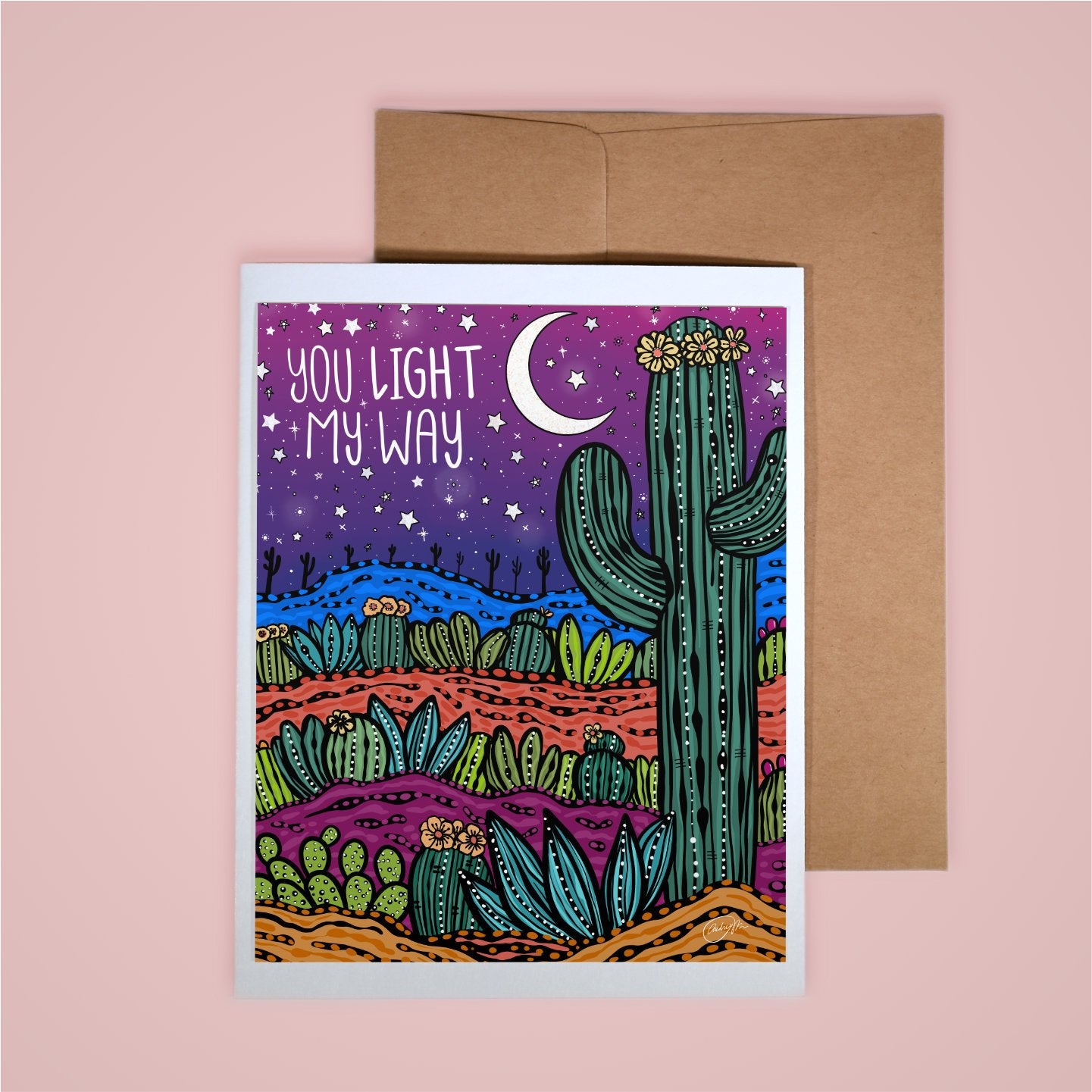 Card on white background