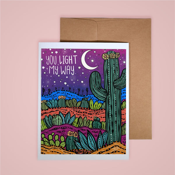 Card on white background